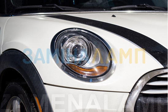 MINI COOPER встановлення біксенонових лінз Hella 3R Blue