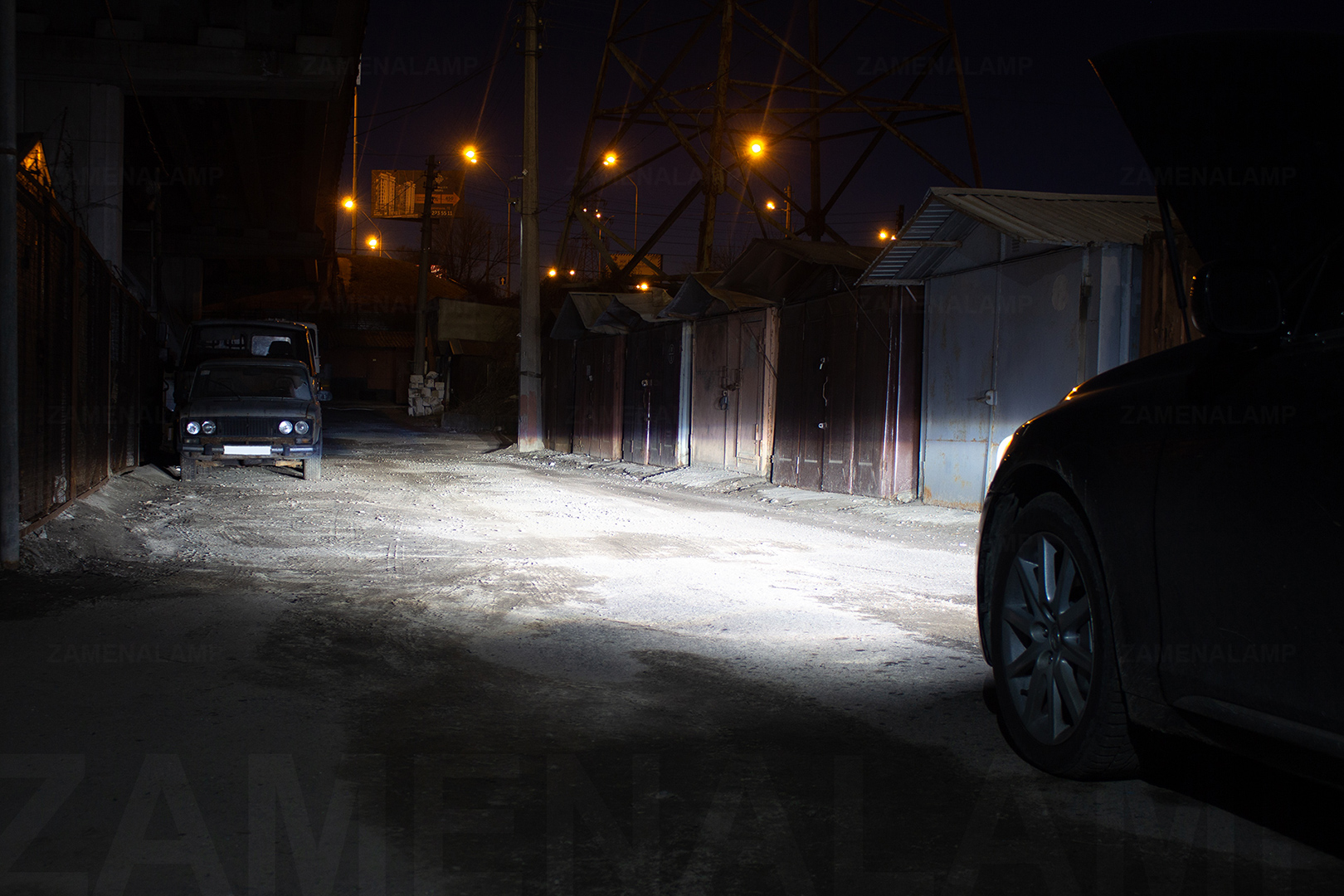 Ближнє світло Lexus GS ПІСЛЯ встановлення біксенонових лінз Hella 5