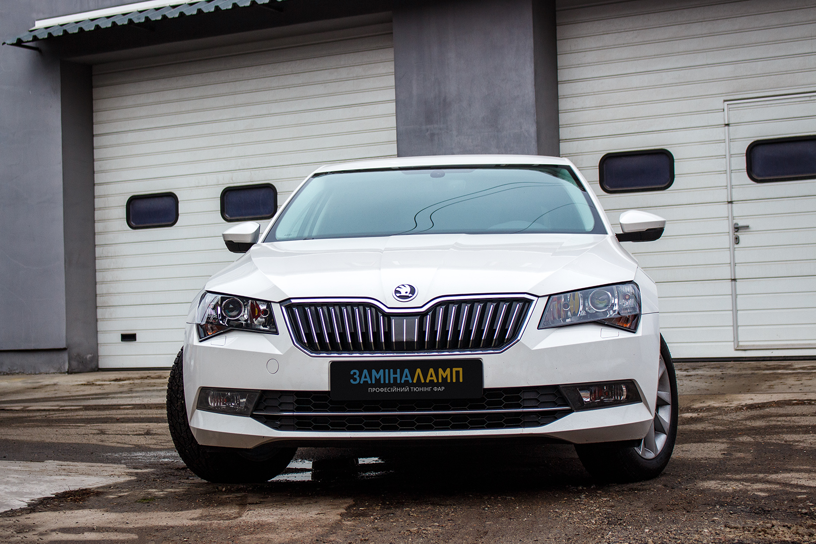 Skoda Superb встановлення світлодіодних лінз Bi-LED T-Rex Pro